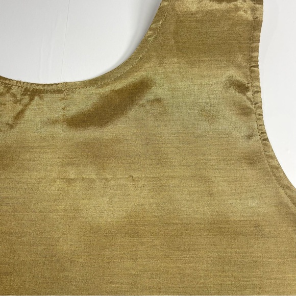 THAI SILK Women's  Beautiful Tank Top Shirt Bronze Gold Size Large - Picture 6 of 10